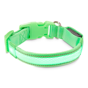 Good2Go Collar Reflejante con Luz LED Recargable Color Verde para Perro, Chico
