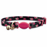 Youly Collar con Broche de Seguridad Diseño Rosas para Gato Color Negro