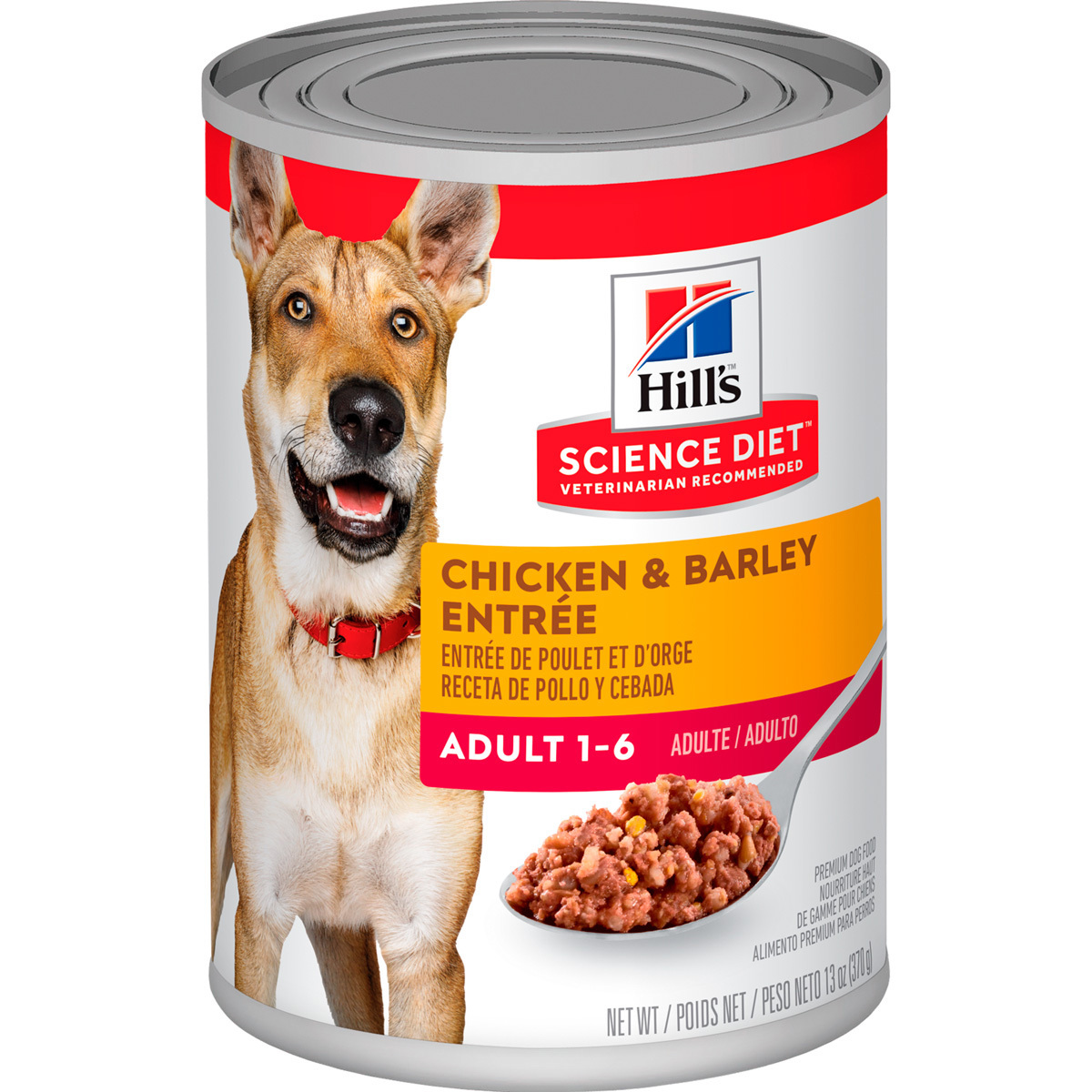 Hill's Science Diet Alimento Húmedo para Perro Adulto Todas las Razas Receta Pollo y Cebada, 370 g